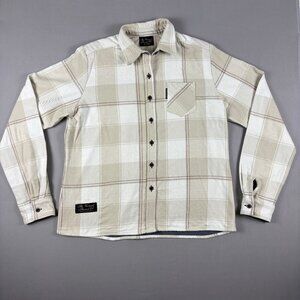 The Vermont Flannel Co Women’s Switchback Flannel Shacket Beige Plaid XXL